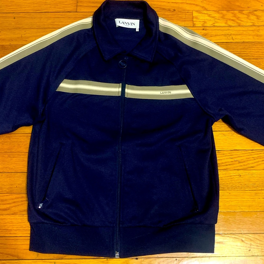 Lanvin sweater gently worn size dark blue an cream.